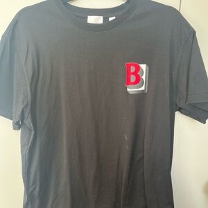Burberry London B Logo Black And Red Short Sleeve T-Shirt Men’s Size Small